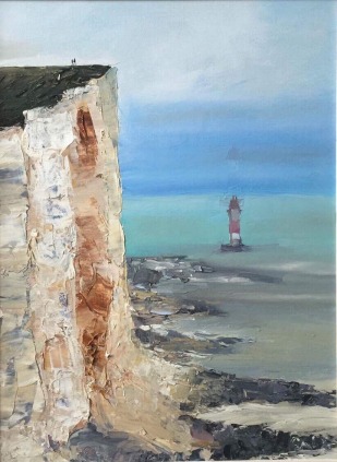 “Lighthouse", 40x30 cm, oil, pallet knife