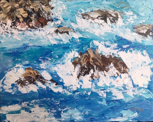“Rocks of Hele Bay”, 24x30 cm, oil, pallet knife